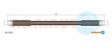 VW Шланг тормозной перед. AUDI A4/6 -01Passat 96-05 SKODA ADRIAUTO 55.1232