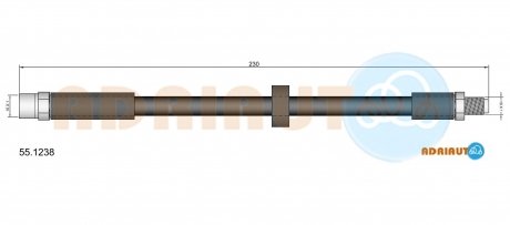 AUDI Шланг торм. задний 100 -94 A6 quattro -97, (230мм) ADRIAUTO 55.1238