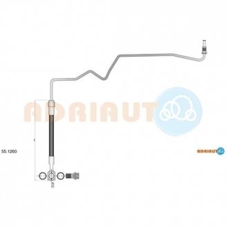 VW Шланг торм. зад. лев.Skoda Octavia 96-,Golf V (диск) ADRIAUTO 55.1260