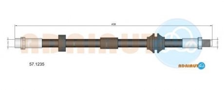 VOLVO Шланг торм. пер. C70/S40/V50 04- (16&quot; диск) ADRIAUTO 57.1235