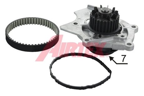 VW К-кт ГРМ (Помпа с прокл.+ремень) PASSAT B7 11-14, GOLF VI 09-11, AUDI A3 Sportback 08-13, AUDI A5 07-17, SKODA OCTAVIA II 07-13 AIRTEX WPK-189201 (фото 1)