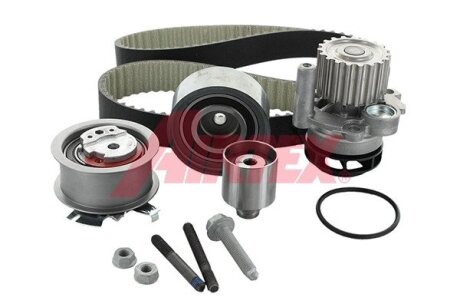К-кт. ГРМ (ремень + 3 ролика + помпа + крепеж) AUDI 2,0TDI: A3/4/6 03- VW 2,0TDI: Golf V, Passat, Touran SKODA SEAT AIRTEX WPK-199803