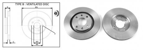 Диск тормозной пер (кратно2шт) PEUGEOT 206 Хетчбек (2A/C) (08/98-) APPLUS APLUS 61341AP