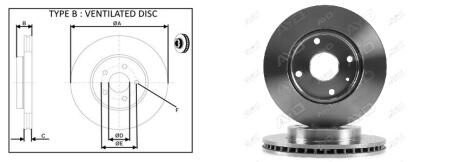 Диск гальмівний перед. Daewoo Nubira 97-/Chevrolet Epica/Evanda/Lacetti 05- APLUS 61996AP