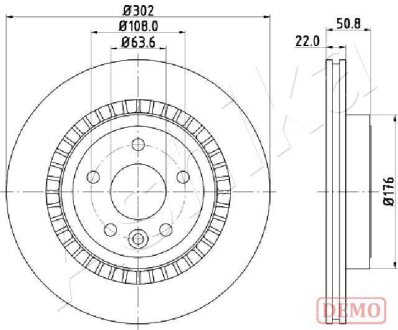 Диск тормозной Volvo XC60 I 2.0-3.2 05.08-12.17 ASHIKA 61-00-0325C