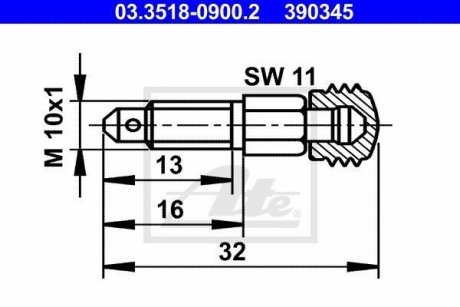 Штуцер прокачки гальм ATE 03351809002