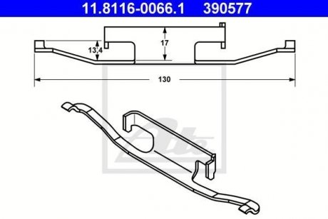 Комплект монтажних колодок ATE 11.8116-0066.1