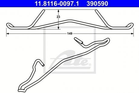 Пружина гальмівних колодок ATE 11.8116-0097.1