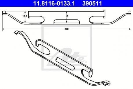 Комплект монтажний колодок ATE 11.8116-0133.1