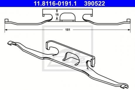 Комплект монтажний колодок ATE 11.8116-0191.1