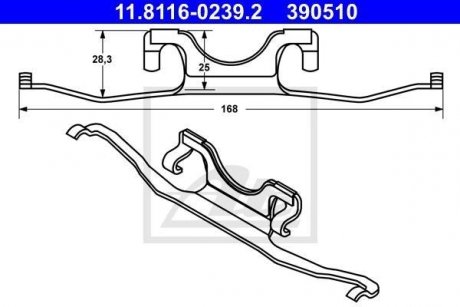 Прижимна пластинка переднього суппорта BMW E39 96-03 ATE 11.8116-0239.2