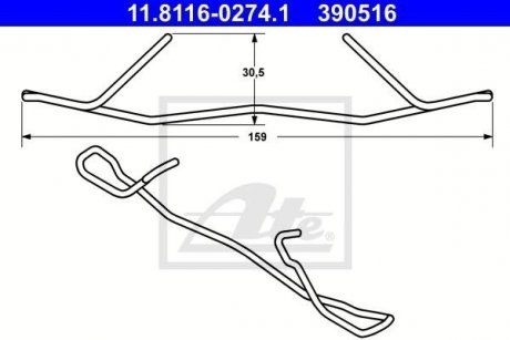 Комплект монтажних колодок ATE 11.8116-0274.1