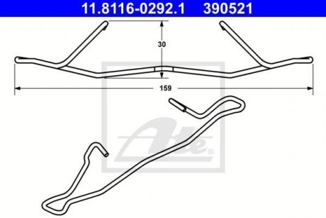 Прижимная пружина тормозного суппорта переднего ATE 11.8116-0292.1 (фото 1)