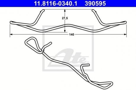 Монтажний компл.гальм.колодки ATE 11.8116-0340.1