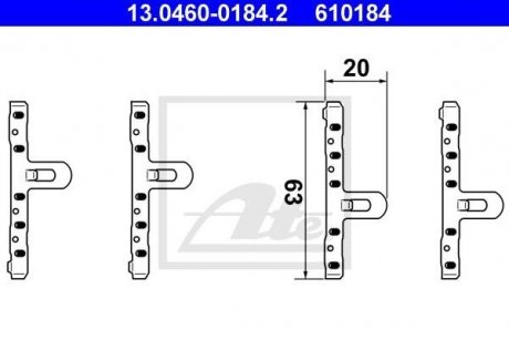 Комплект монтажних колодок ATE 13.0460-0184.2