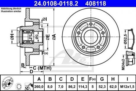 Диск тормозной bear&sensor ATE 24010801182