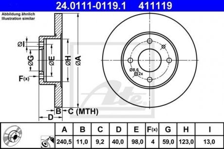 Диск тормозной ATE 24.0111-0119.1