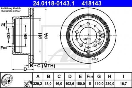 Гальмівний диск ATE 24.0118-0143.1