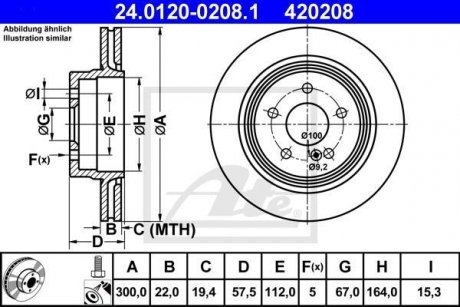 Диск гальмівний ATE 24012002081