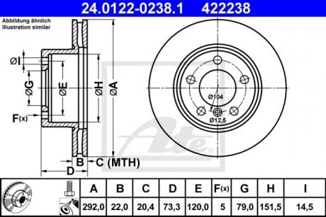 Гальмівний диск ATE 24.0122-0238.1