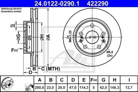 Гальмівний диск ATE 24.0122-0290.1