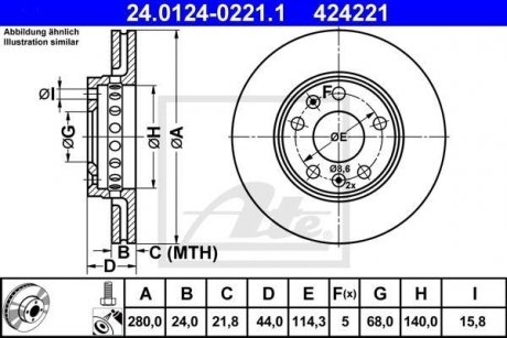 Диск тормозной RENAULT FLUENCE, LAGUNA III, MEGAN ATE 24012402211