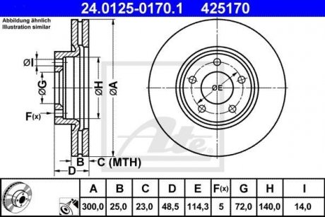 Гальмівний диск ATE 24.0125-0170.1