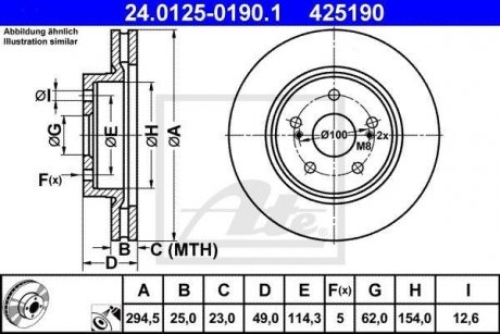 Гальмівний диск ATE 24.0125-0190.1