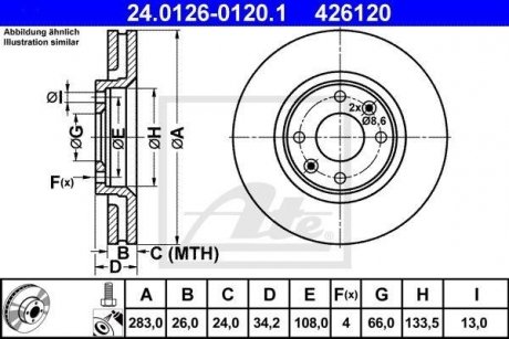 Гальмівний диск ATE 24.0126-0120.1