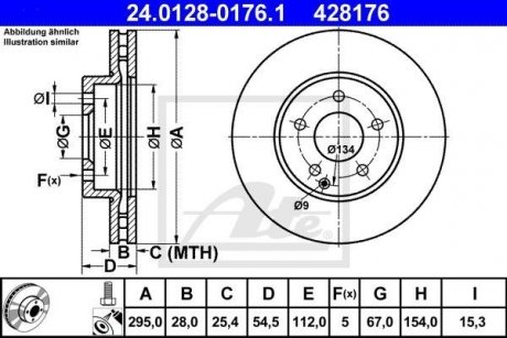 Диск гальмівний ATE 24.0128-0176.1