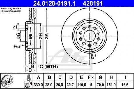 Диск гальмівний ATE 24012801911