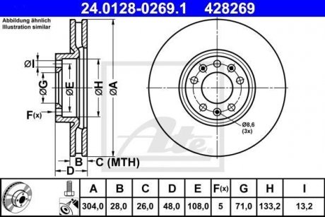 Гальмівний диск ATE 24.0128-0269.1