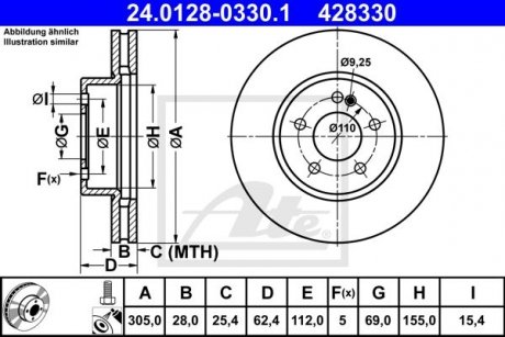 Тормозной диск ATE 24.0128-0330.1