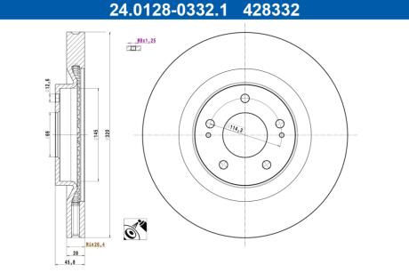 Диск гальмівний ATE 24.0128-0332.1