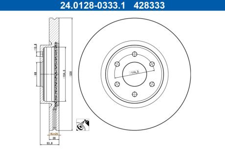 Диск гальмівний ATE 24.0128-0333.1