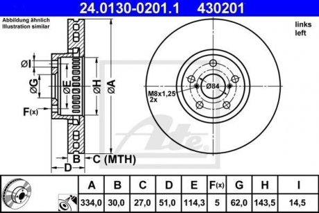 Диск тормозной передний ATE 24013002011