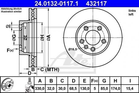 Диск тормозной ATE 24.0132-0117.1