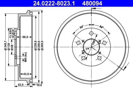 Гальмівний барабан ATE 24022280231