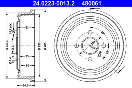 Гальмівний барабан ATE 24022300132