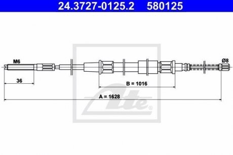 Трос ручного тормоза ATE 24.3727-0125.2