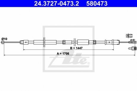 Трос тормоза ATE 24.3727-0473.2