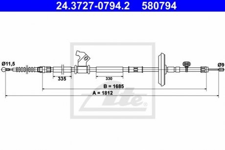 Трос тормоза ATE 24.3727-0794.2