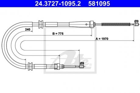 Трос зупиночних гальм ATE 24372710952 (фото 1)
