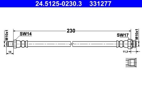 Шланг тормозной ATE 24.5125-0230.3