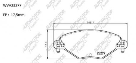 Колодки тормозные дисковые передние Citroen C5 2.0i; 16V; 2.0 HDi (00-) Automotor france ABP2002