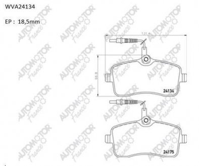 Колодки гальмівні передн Peugeot 407 (04-) Automotor france ABP2605