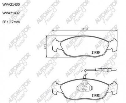 Колодки гальмівні передн Citroen Saxo (96-03);Xsara (97-05)/Peugeot 106 (91-), 306 (94-01) Automotor france ABP9106