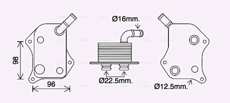 Радиатор масляный VW PASSAT (2001) 2.0 (выр-во AVA) AVA COOLING AI3414