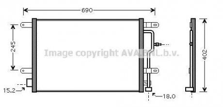 Конденсор кондиціонера COND AUDI A4 03- ALL (Ava) AVA COOLING AI5199 (фото 1)