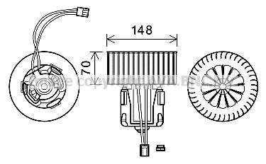 Вентилятор опалювача салону BMW 5f10 09>16, 7F01 08> LHD AC+ AVA AVA COOLING BW8539